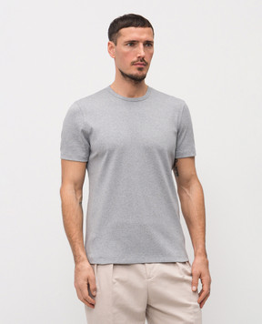 Brunello Cucinelli Серая футболка в рубчик MR8301336