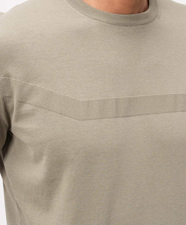 Stefano Ricci Футболка цвета хаки с узором монограмм K616448G10F26115 изображение 5