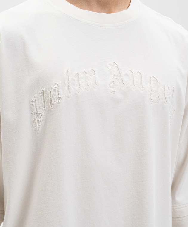 Palm Angels Біла футболка з логотипом PMAA10QS26JER001 зображення 5