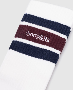 Sporty & Rich Білі шкарпетки з вишивкою логотипа AC00475300WH86m