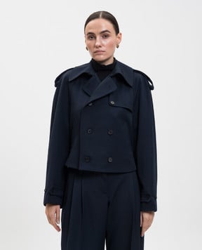 Alexander McQueen Синій двобортний жакет з вовни 838920QJACH