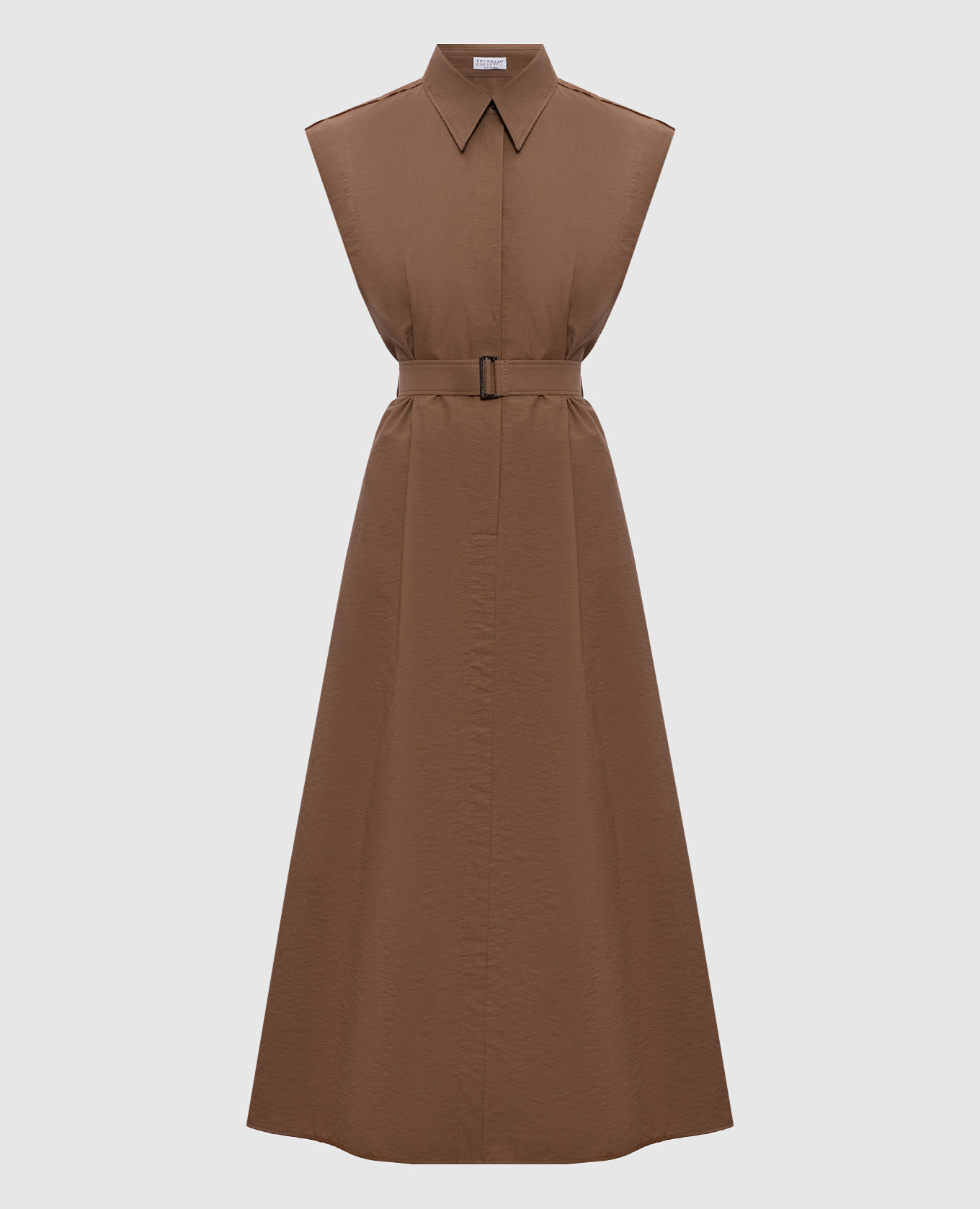 Коричневое платье с цепочкой мониль