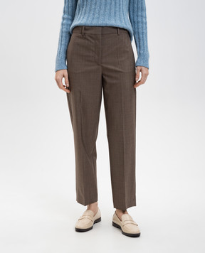 JOSEPH Коричневые брюки Trina из шерсти JF009409