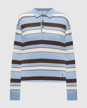 JW Anderson Блакитне поло з вовною в смужку KW1521YN0457