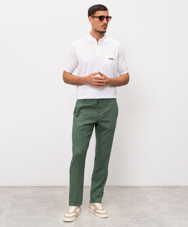 Stefano Ricci Зеленые брюки с льном M1T610005BLCTL1U изображение 2