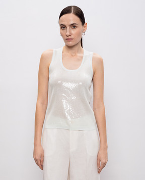 Twinset Зелений топ з паєтками 261TP3301