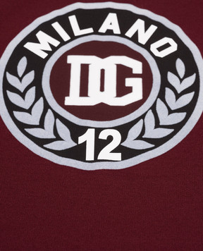 Dolce&Gabbana Дитяча бордова футболка з логотипом L4JTKAG7PUU812+