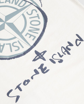 Stone Island Детская белая футболка с принтом L1S162100009S03771012