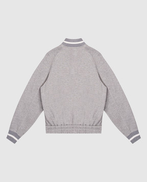 Brunello Cucinelli Дитяча сіра спортивна куртка з люрексом BG930E892C
