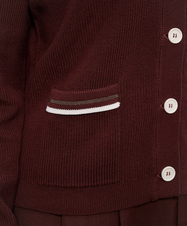 Brunello Cucinelli Коричневый кардиган с цепочкой мониль M19253206 изображение 5