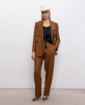 Brunello Cucinelli Черный топ из шелка MPC59E0600