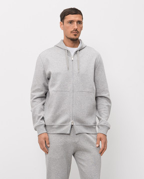 Brunello Cucinelli Серая спортивная куртка с хлопком MM8319069G
