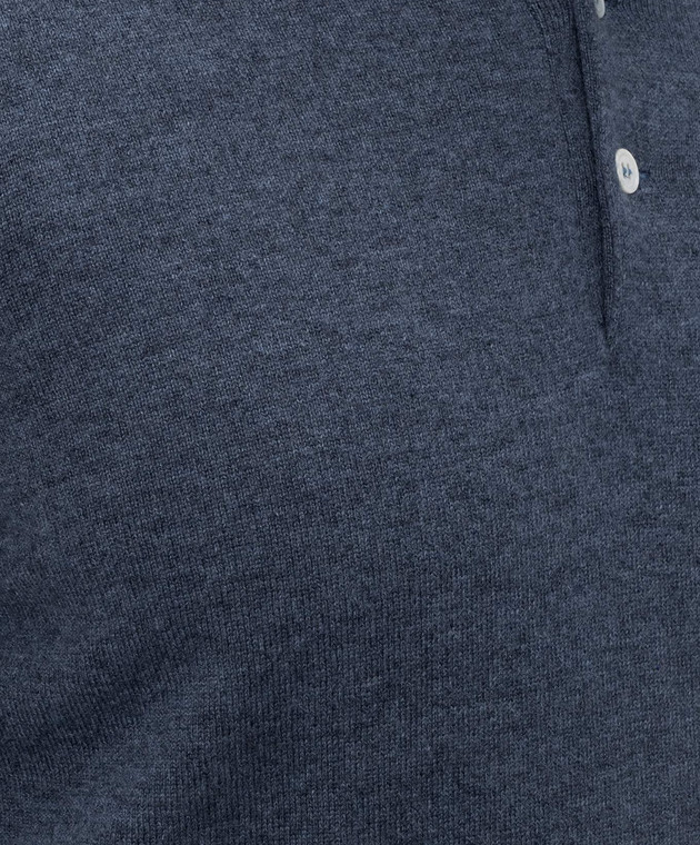 Brunello Cucinelli Синее поло из кашемира M2200295 изображение 5