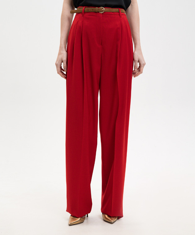 Max Mara Красные брюки MSTBACIO из шерсти MSTBACIO изображение 3