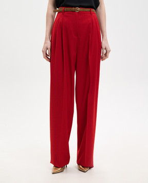 Max Mara Червоні штани MSTBACIO з вовни MSTBACIO