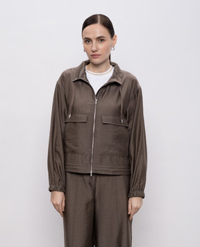 Peserico Коричневая куртка с цепочкой мониль A2512901939