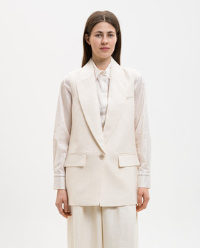 Peserico Жилет из льна цвета айвори S0304002606