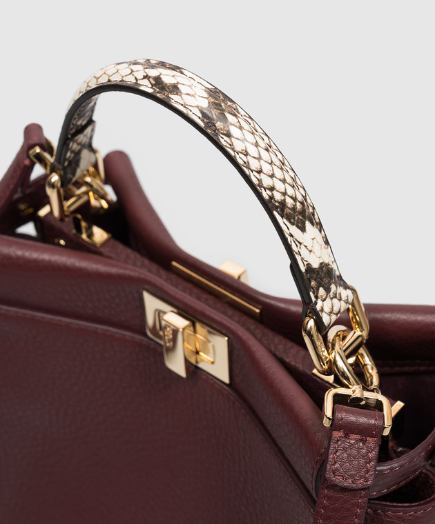 Fendi Бордовая кожаная сумка Peekaboo 8BN244B16G изображение 4