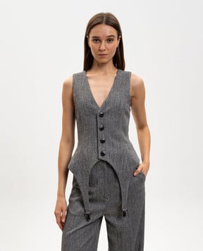 Nissa Серый жилет в узор V16061