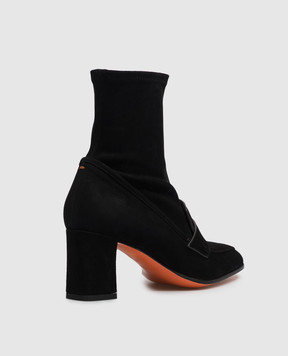 Santoni Чорні замшеві ботильйони WTOR72445HI2NUEH