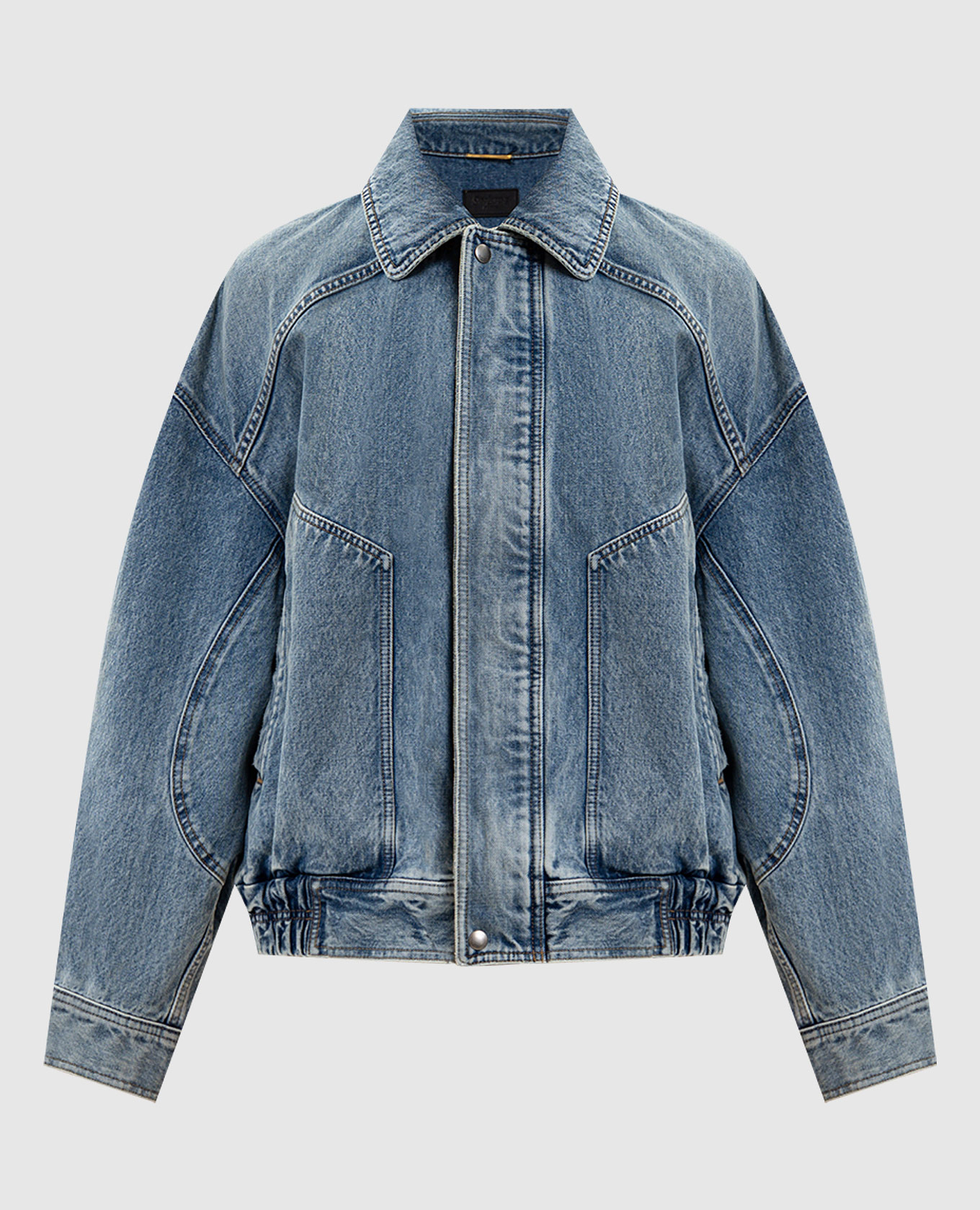 

Голубая джинсовая куртка с эффектом потертости, Голубой, Джинсовые куртки