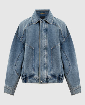 Saint Laurent Блакитна джинсова куртка з ефектом потертості 861642Y35AQ