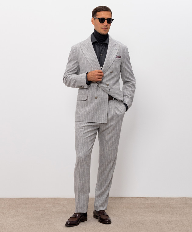 Brunello Cucinelli Гольф серого цвета из шерсти и кашемира M2400103 изображение 2