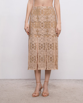 Ermanno Scervino Бежева спідниця з кристалами D482O708FDCTUEO