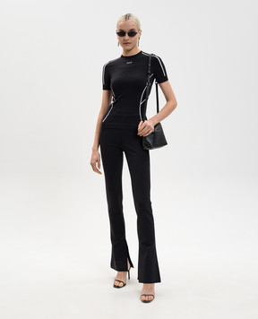 Off-White Черная футболка с контрастным логотипом 2VA04BC99KNI001