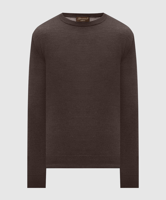 Doriani Cashmere Коричневый джемпер из шерсти, шелка и кашемира 180007979