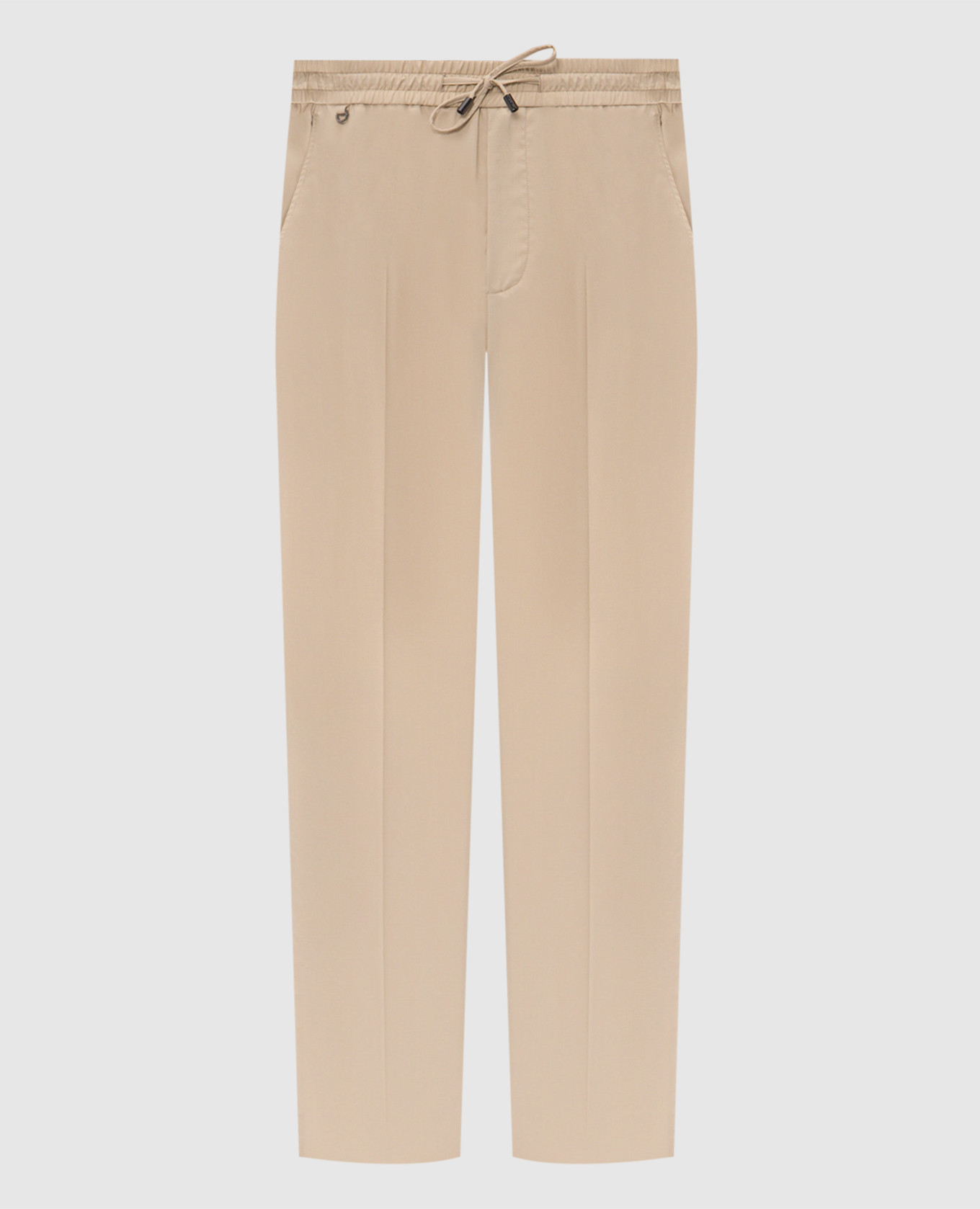 Бежевые брюки из шерсти