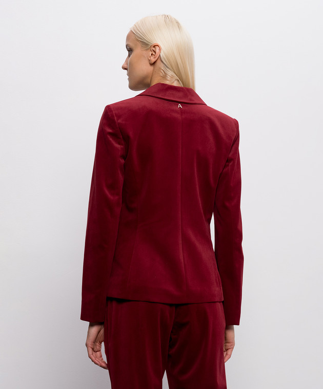Twinset Бордовый велюровый двубортный жакет 262AP2270 изображение 4