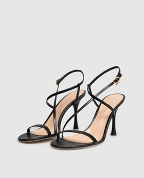 Gianvito Rossi Чорні шкіряні босоніжки Ascent G3222285LAC