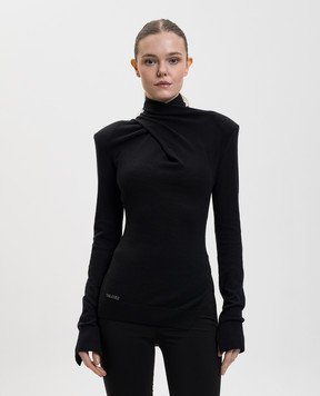 The Attico Чорний гольф з вовни 260WCK00130KWW005AA