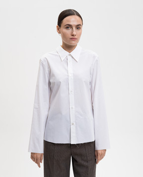 Maison Margiela MM6 Біла сорочка з вишивкою емблеми S62DT0049M35256