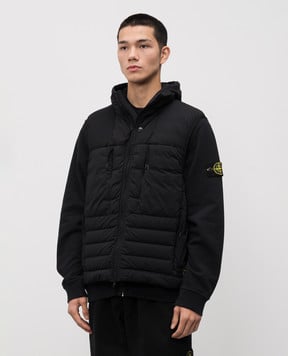 Stone Island Чорний пуховий жилет з патчем логотипа K2S15G100004S0183
