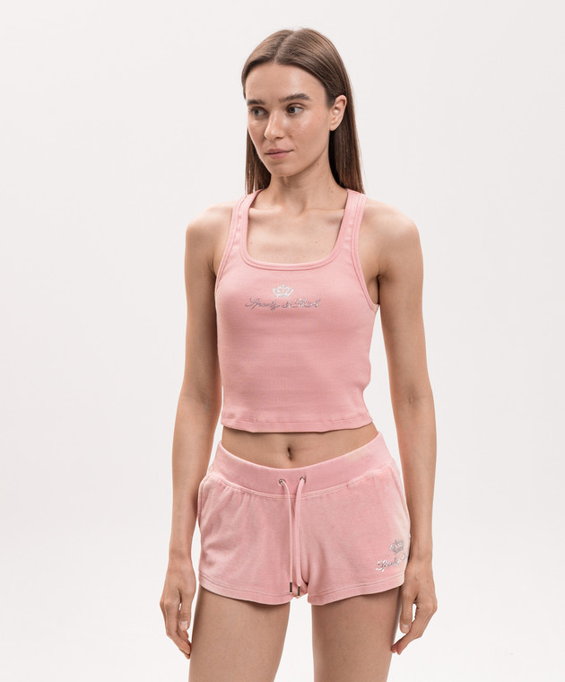 Sporty & Rich Рожевий топ Juicy Crown в рубчик TO116716689PI07 зображення 3
