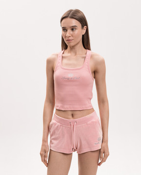 Sporty & Rich Розовый топ Juicy Crown в рубчик TO116716689PI07