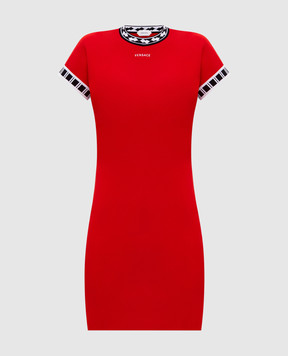 Versace Красное платье с контрастным узором 10257671A18356