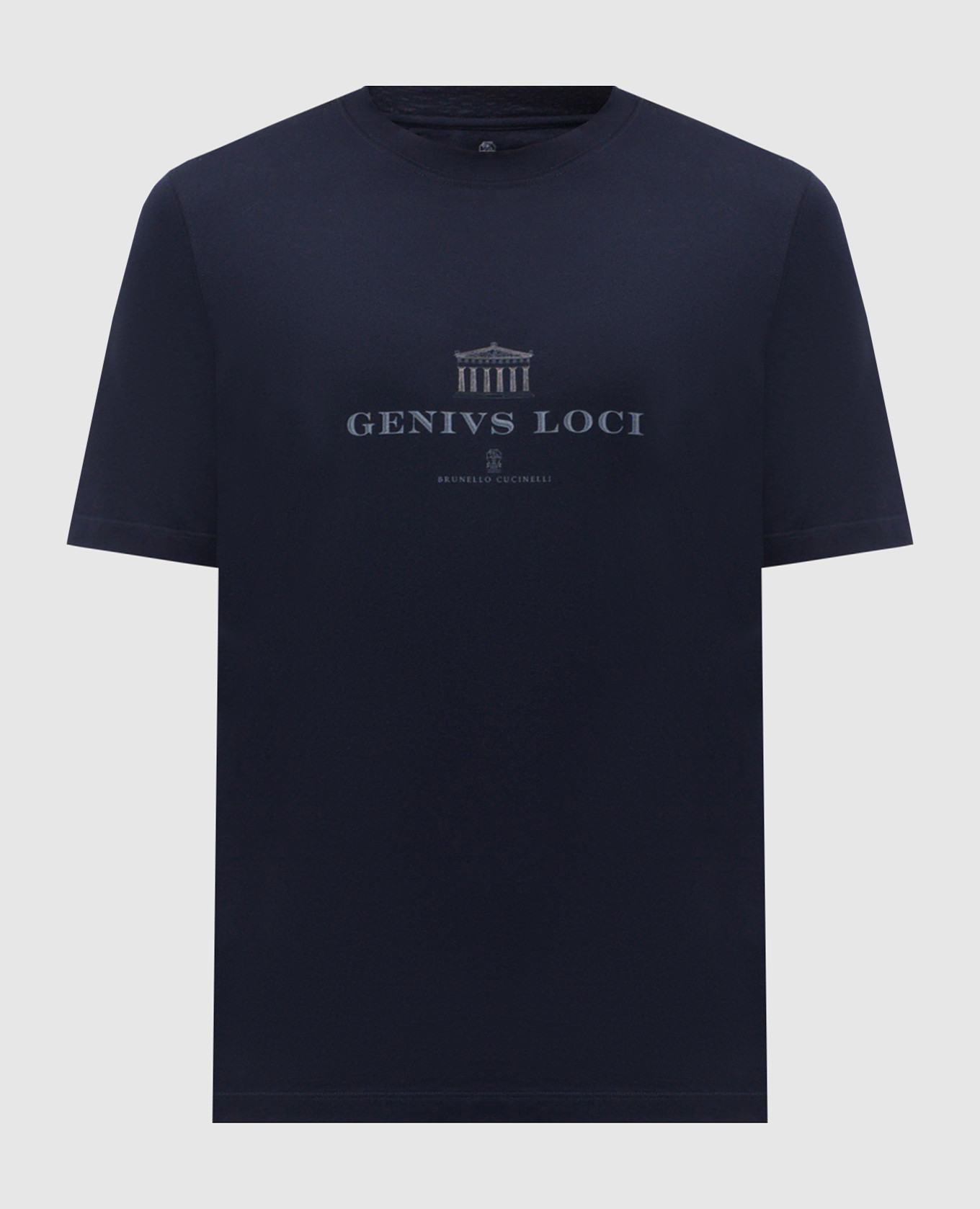 Синяя футболка с брендовым принтом