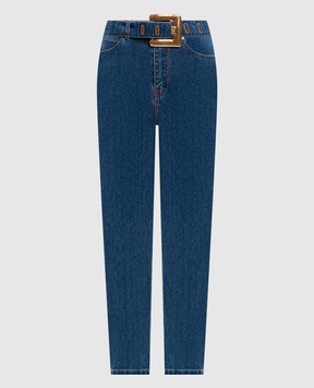 Balmain Синие джинсы скини с логотип патч HF1MF075DG08