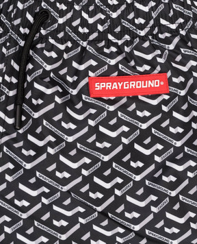 Sprayground Дитячі чорні шорти для плавання в принт монограми логотипа SPY1305BLK