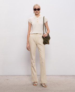 Balmain Бежевое поло с шелком GF0GB035KJ53