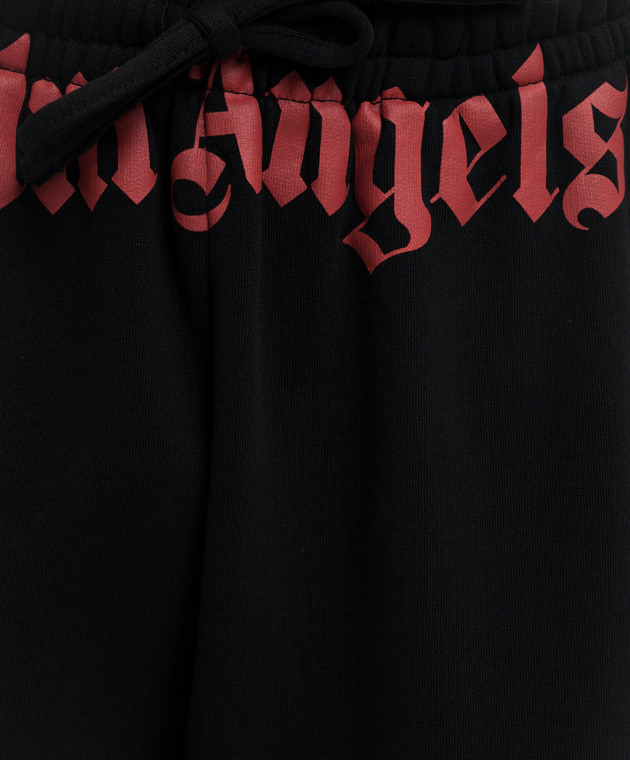 Palm Angels Черные шорты с принтом логотипа PMCI019S26FLE001 изображение 5