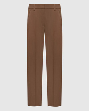 Brunello Cucinelli Коричневые брюки с шерстью MG548P9277