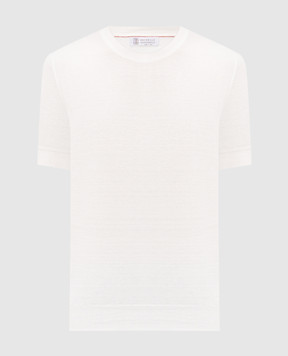 Brunello Cucinelli Футболка з бавовни кольору айворі M29805200