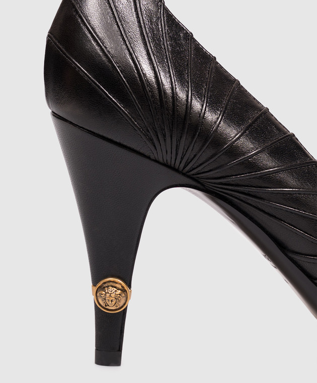 Versace Чорні шкіряні туфлі Gianni 10238371A17623 зображення 5