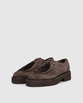 Doucal's Коричневые замшевые дерби Dorotea на меху DD8663PHILPM730