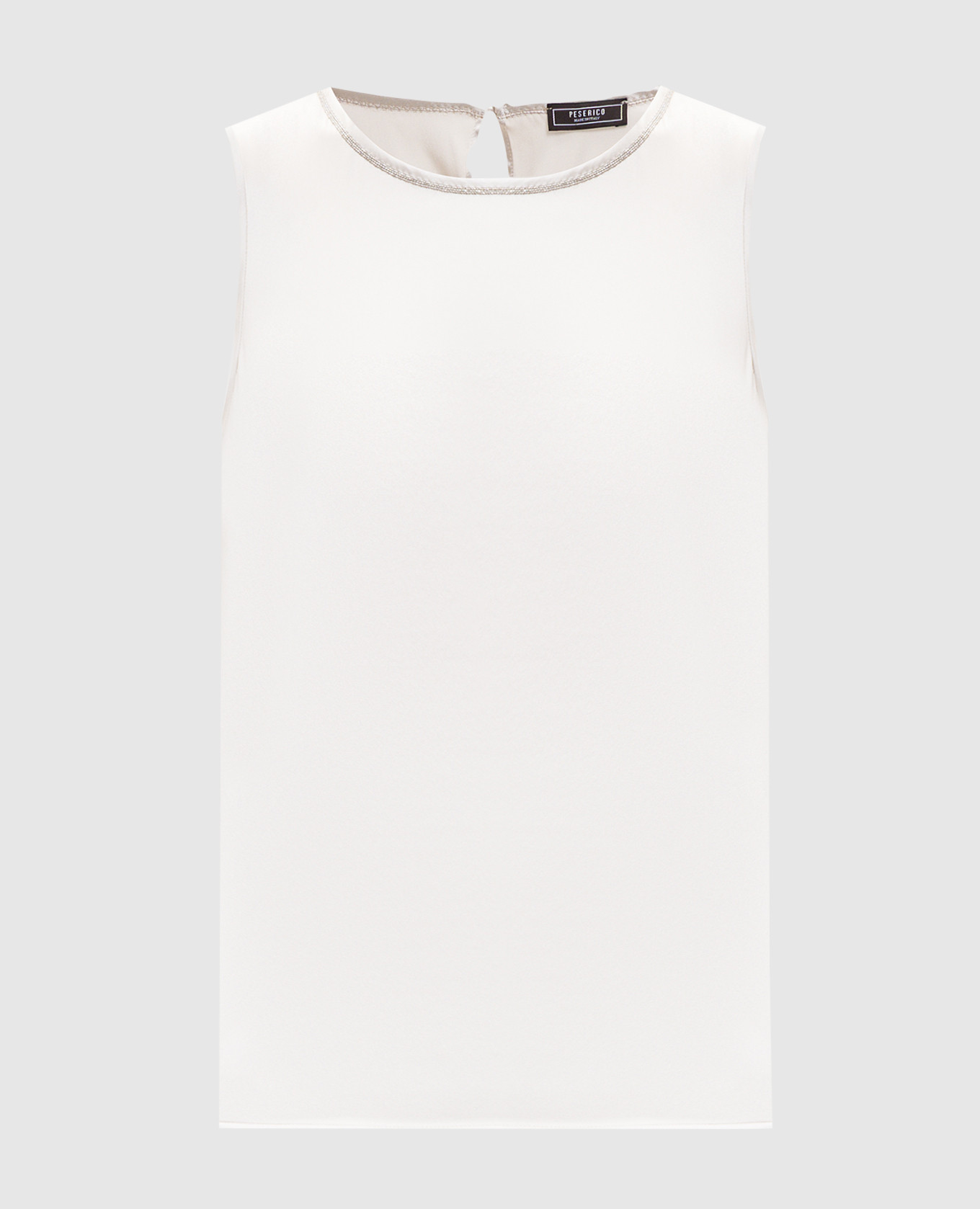 Топ из шелка бежевого цвета