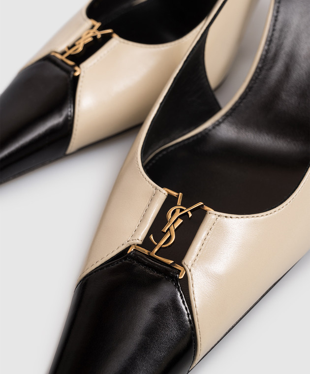 Saint Laurent Бежеві шкіряні мюлі BABYLONE 858966AAESX зображення 5